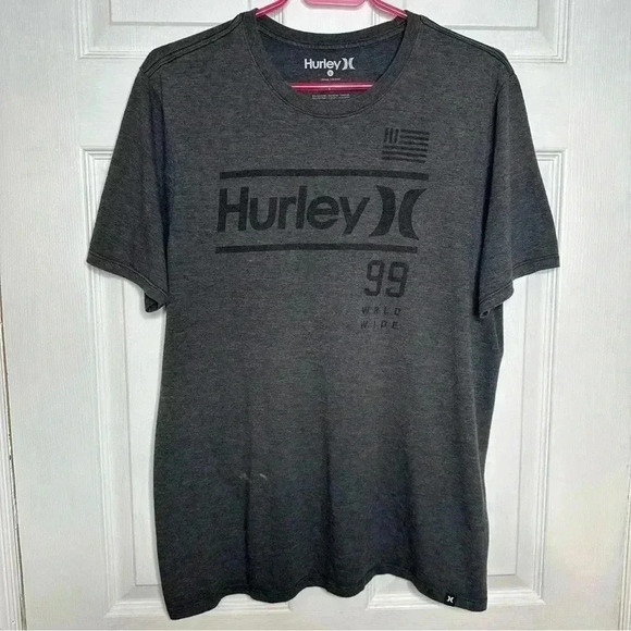 Hurley T-Shirt Grey  & Black Size Large - Picture 1 of 16